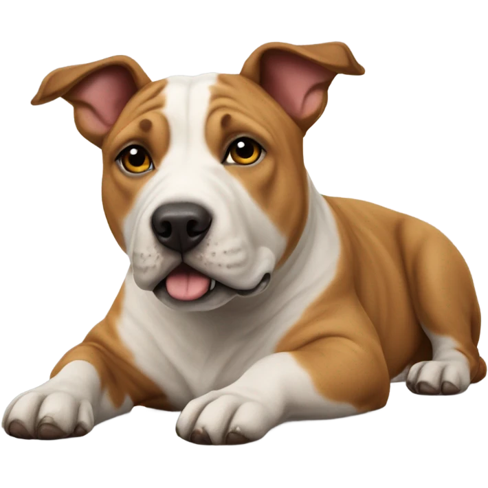 realistic Stafford bull terrier lying down emoji