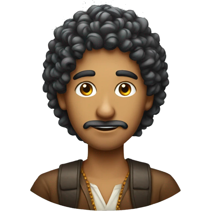Indian computer support with curly hair emoji