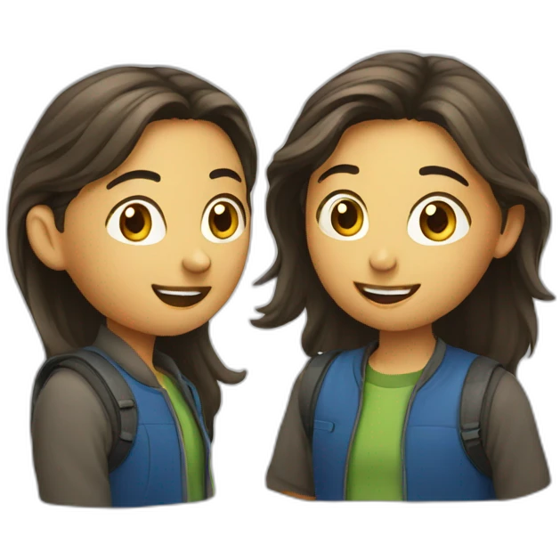 two students talking emoji