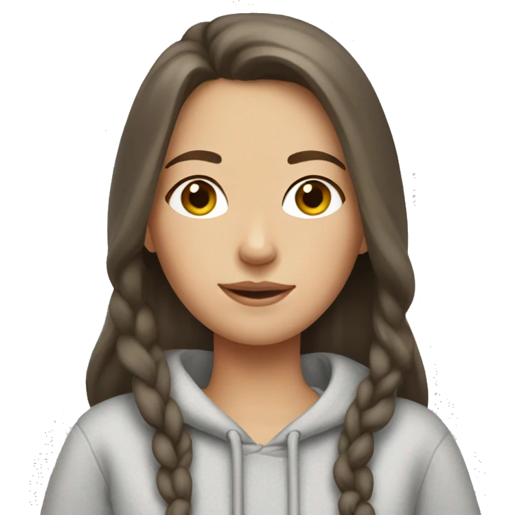 White brunette girl in a Cozy sweatshirt emoji