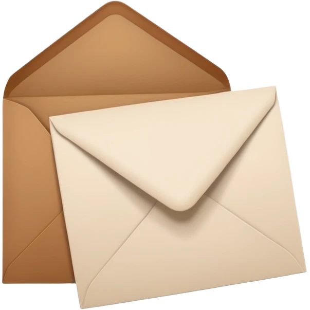 blank greeting card open with brown envelope next to it emoji