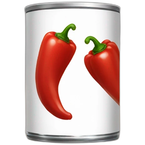 Can of red peppers with sauce emoji