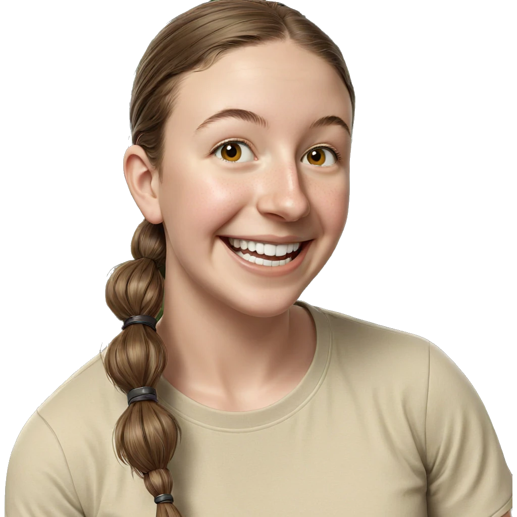 smiling girl with brown hair emoji