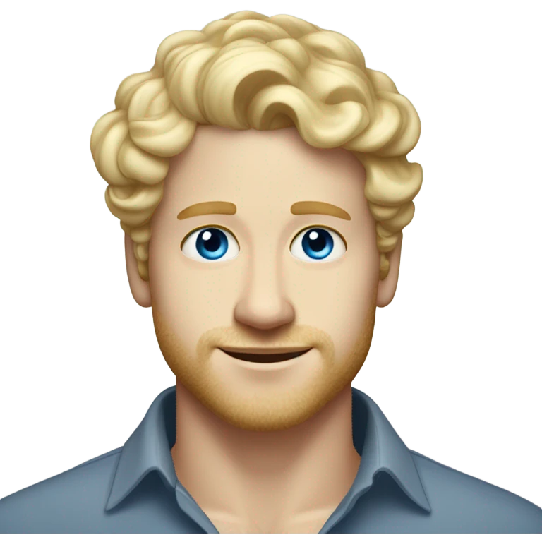 full body light curl blonde 30yo man blue eyed pale skin emoji