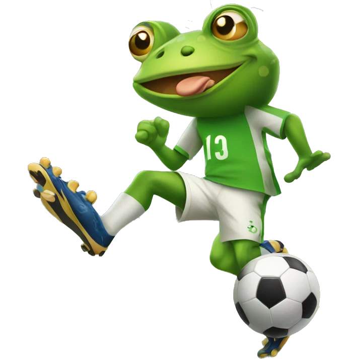 Frog playing soccer emoji