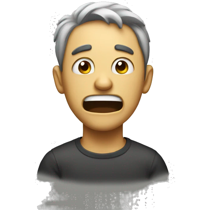 Man screaming with his eyes crossed emoji