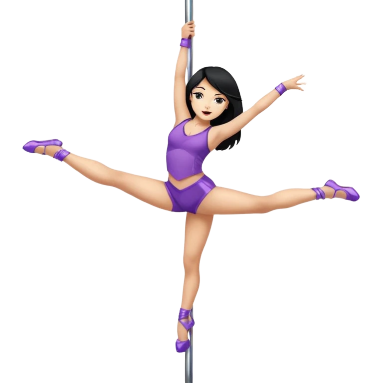 Girl black hair Light skin pole dance emoji