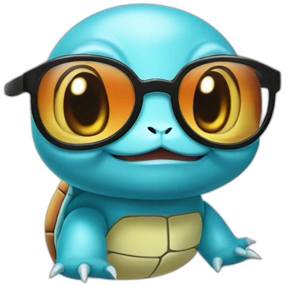 Squirtle Pokémon with Cool Glasses emoji