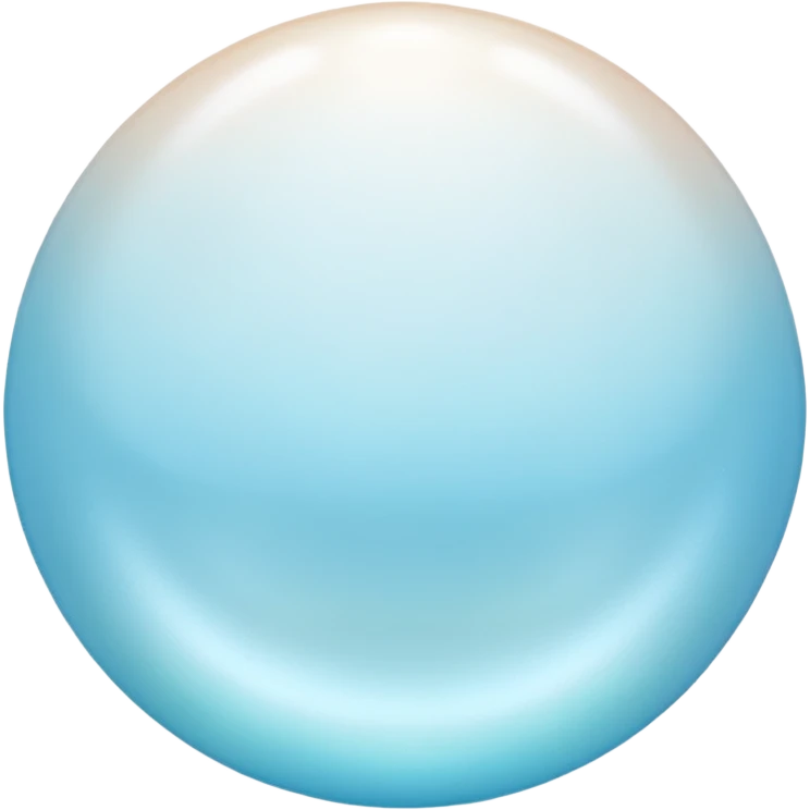 Light blue seashore emoji, pearl texture, soft gradient, smooth curves, glossy finish emoji