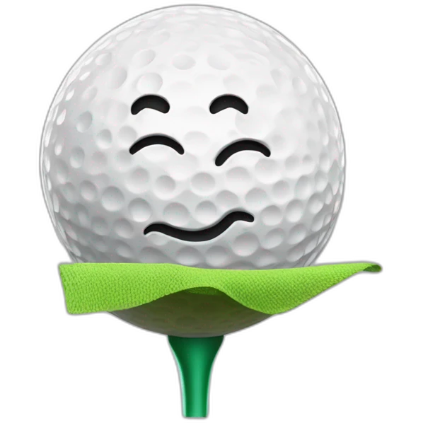 Relieved Golf Emoji  Description A golf ball wiping its "forehead" with a golf towel, looking relieved after a challenging shot. emoji