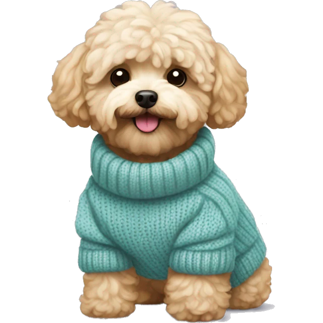 A maltipoo wearing a sweater  emoji