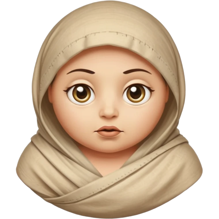 Mummy Cartoon: Chubby, friendly-looking mummy with oversized eyes and loose wrappings
 emoji