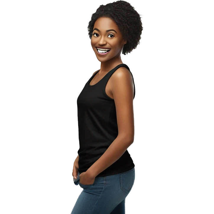 Women's tank top in black emoji