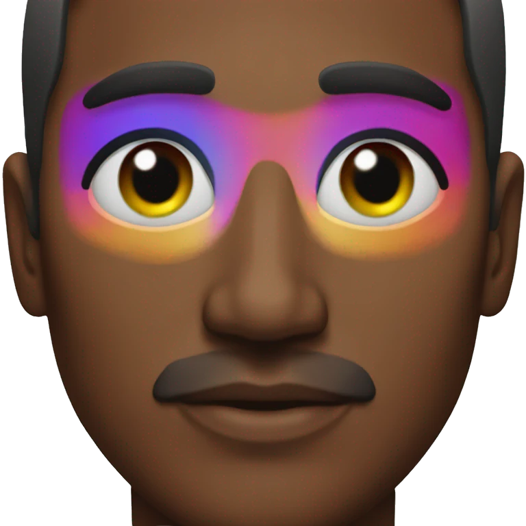 man wearing rainbow eyeshadow  emoji