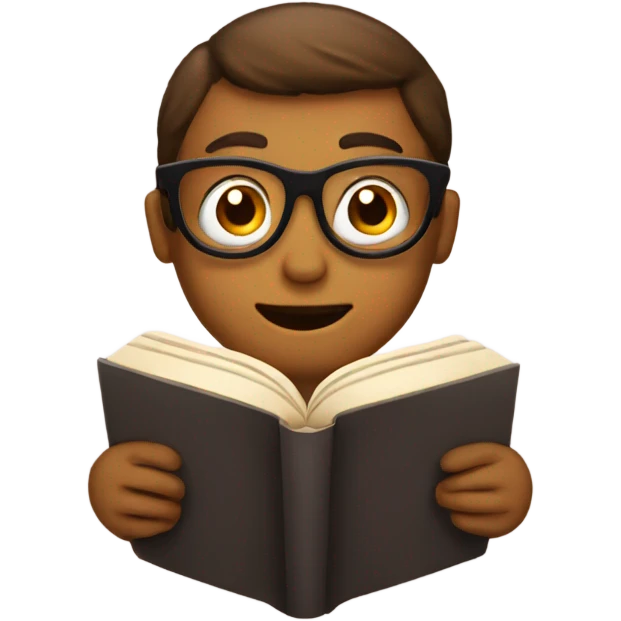 Emoji reading a book emoji