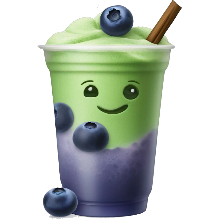 blueberry iced matcha  emoji