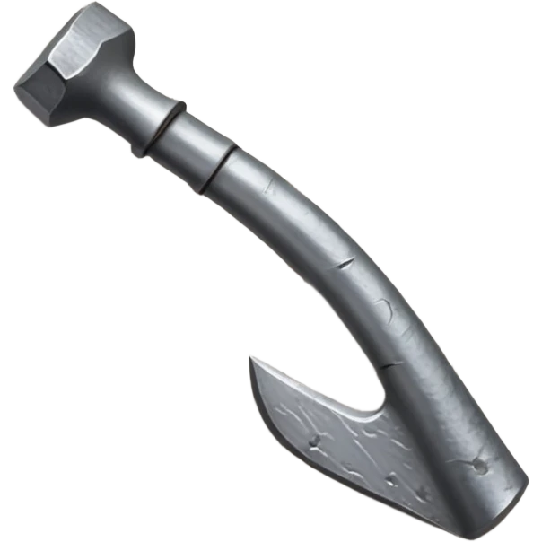 small, fat metal nail with a bent shaft, partially hammered into a wooden surface emoji