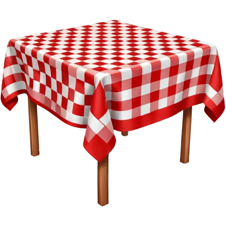 checkered tablecloth on an empty table emoji