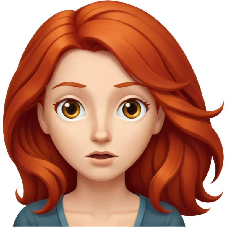 long red haired woman shrugging emoji