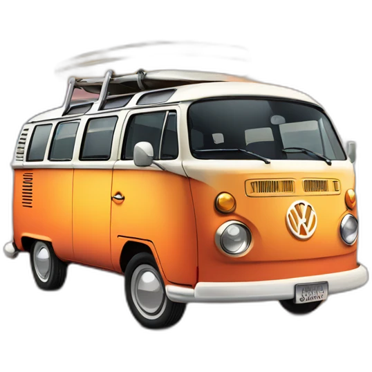 vw bus surfer sunset emoji