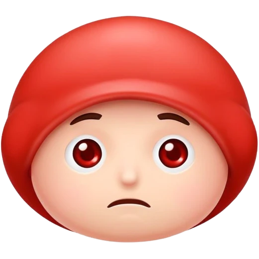 Red blood cell with low hemoglobin, looking tired with pale color emoji