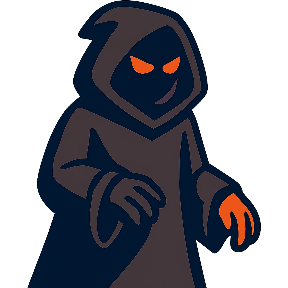 vibrant toon style shadowy figure in a black robe emoji