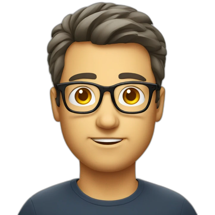 Geek man fat glasses emoji