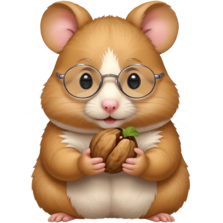 hamster holding nutz with glasses emoji
