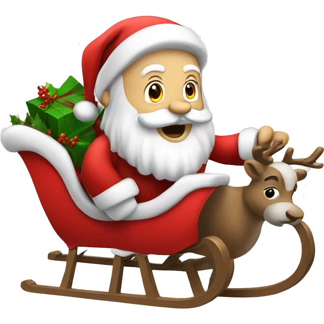 White Santa with sleigh emoji