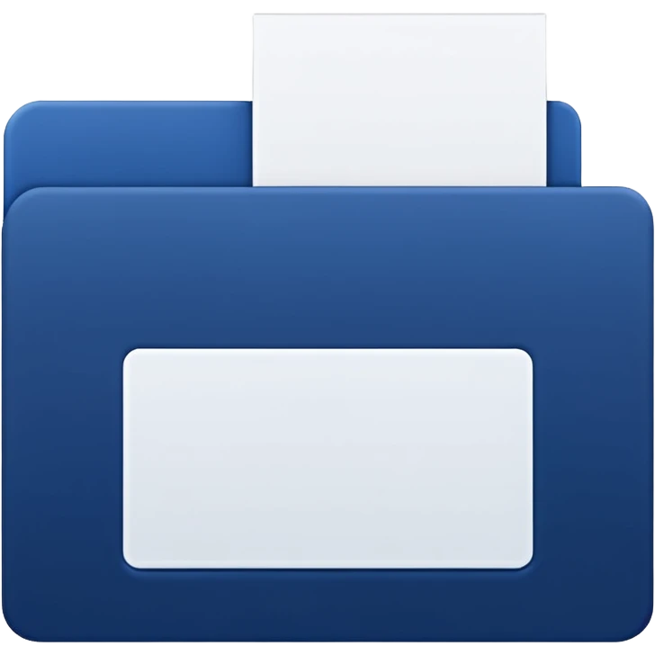 a dark blue file with white paper blank name label on it emoji