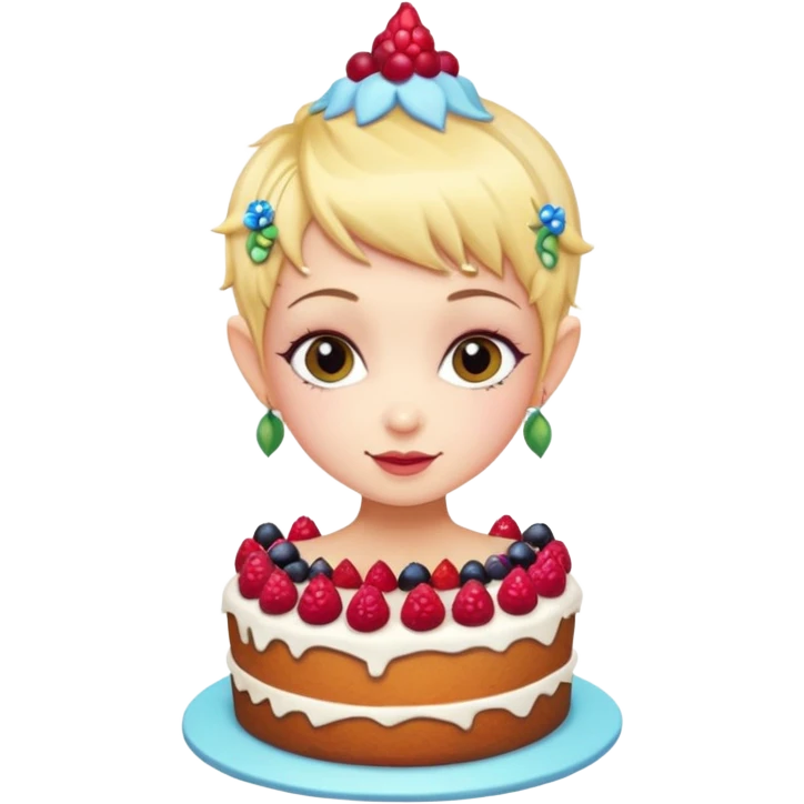 Pixie with cake emoji