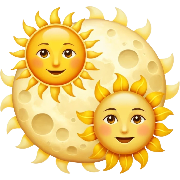 Moon and sun emoji