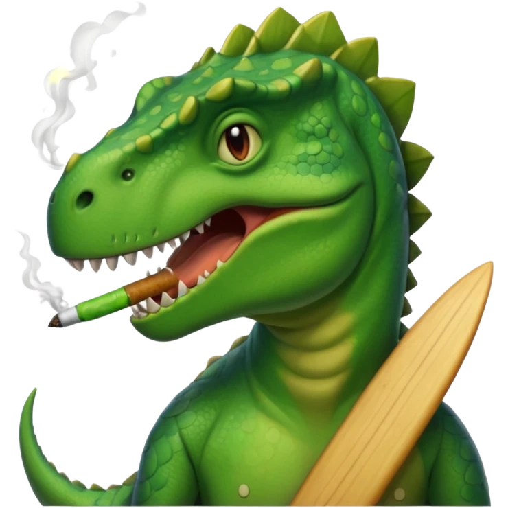 dinosual smokig a bluntwhile surfing emoji