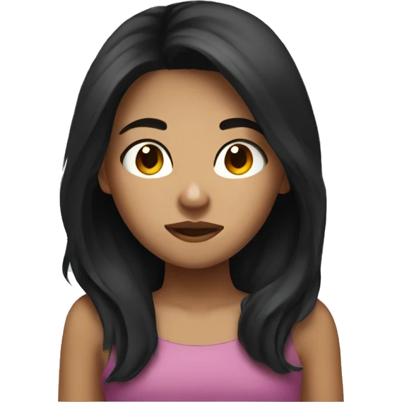Girl whit Dark hair sleepy  emoji