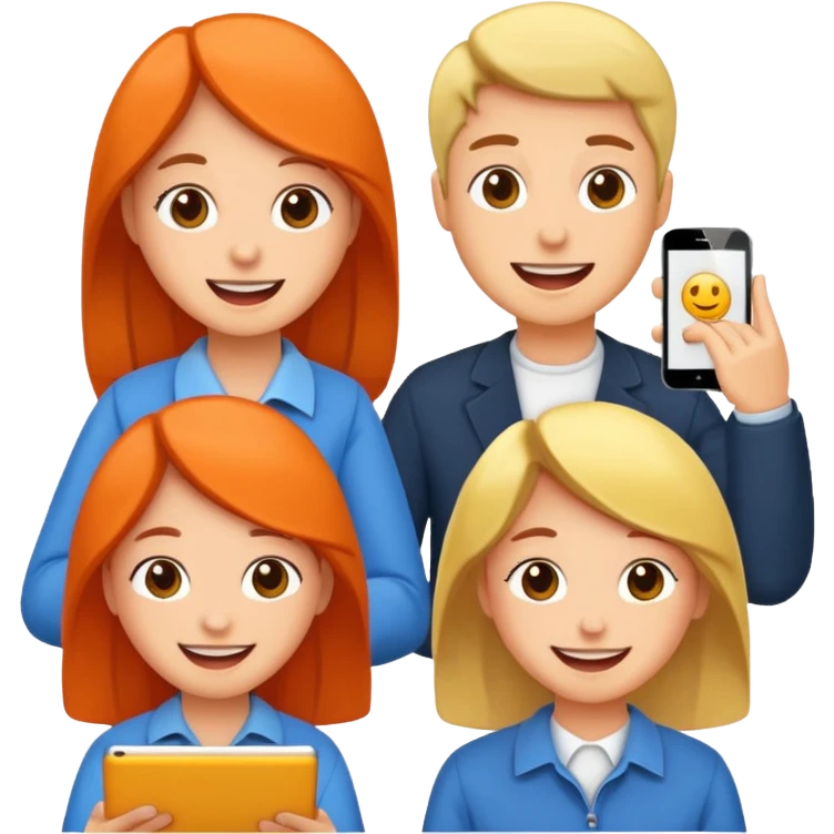 Quiz with happy people  emoji