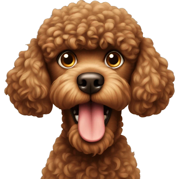 Brown poodle angry emoji