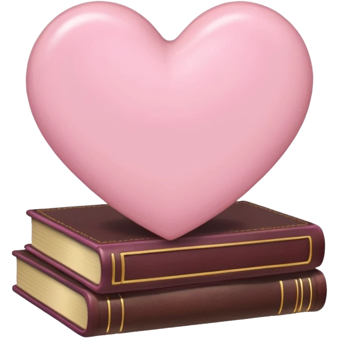 Light pink heart + books emoji