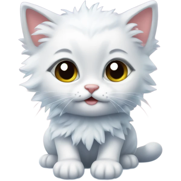 Little kitten look at the snowflake  emoji