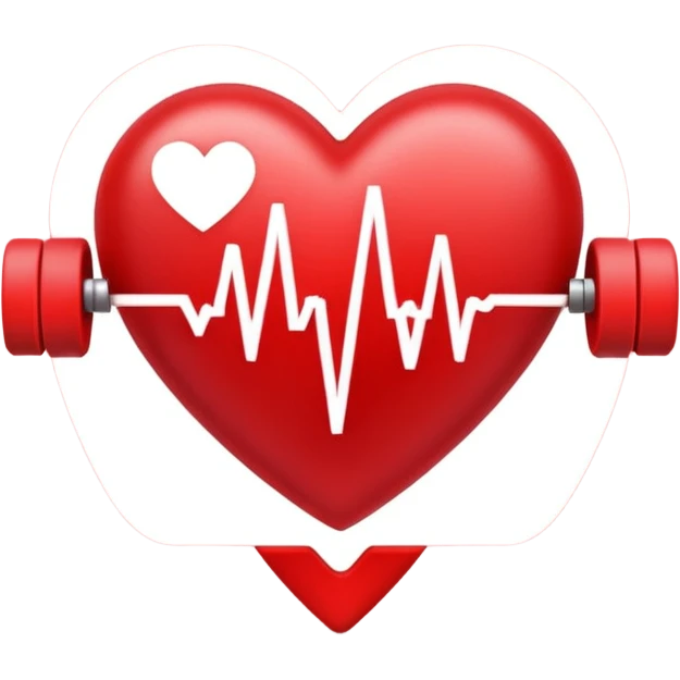 heart rate signal with cute heart shape attached emoji