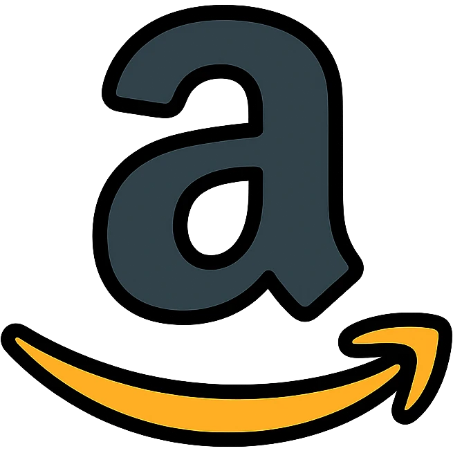 modern simple icon inspired by Amazon logo, suitable for app or website, no text emoji