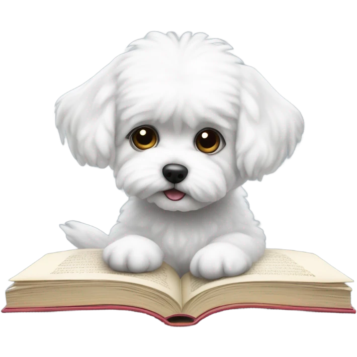 Maltese Bichon reading emoji