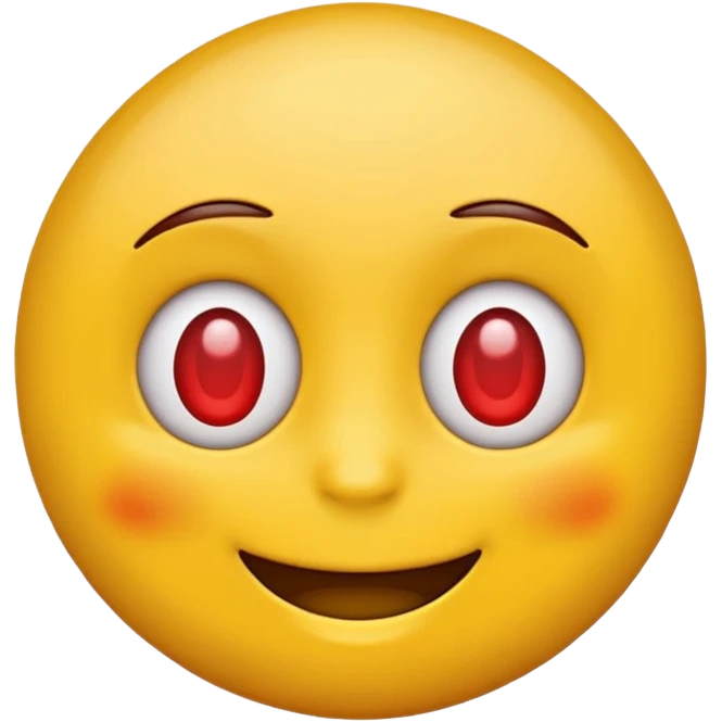 Happy emoji with red veins on eyes emoji
