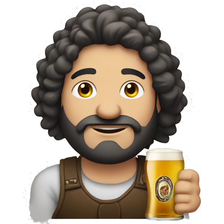 Big Albanian man with a beer  emoji