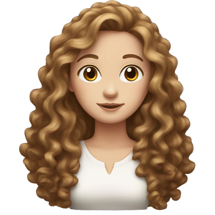 white girl with long brown curly hair emoji