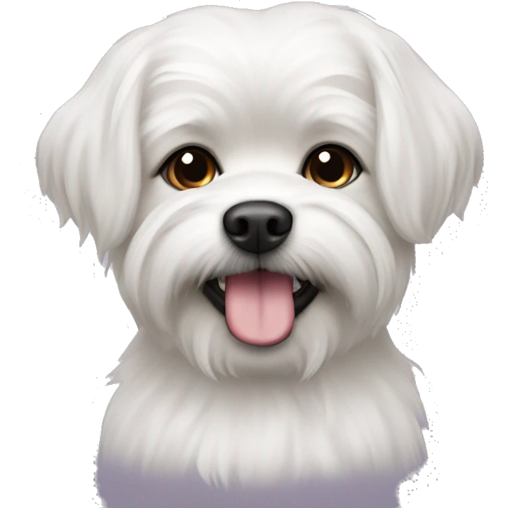 White shitzu crossbreed with spitz emoji