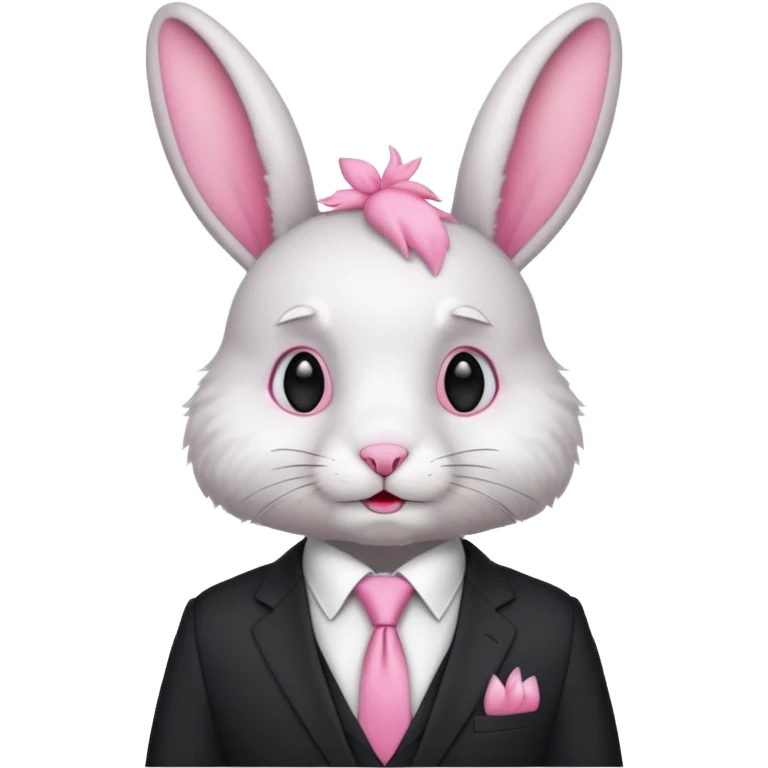 rabbit with sutit tie emoji