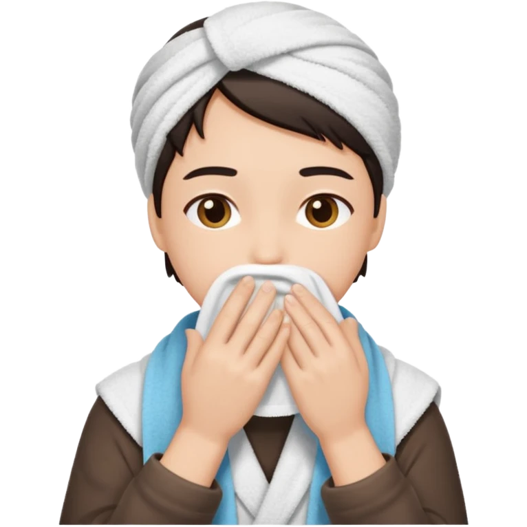 wipe their face with a towel emoji