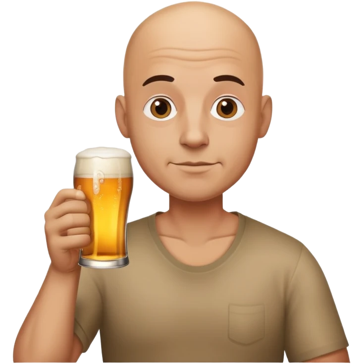 создай эмодзи лысого парня пьющего пиво emoji