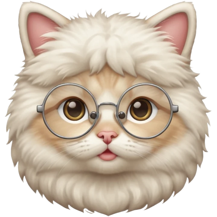 baby Cat with round glasses emoji