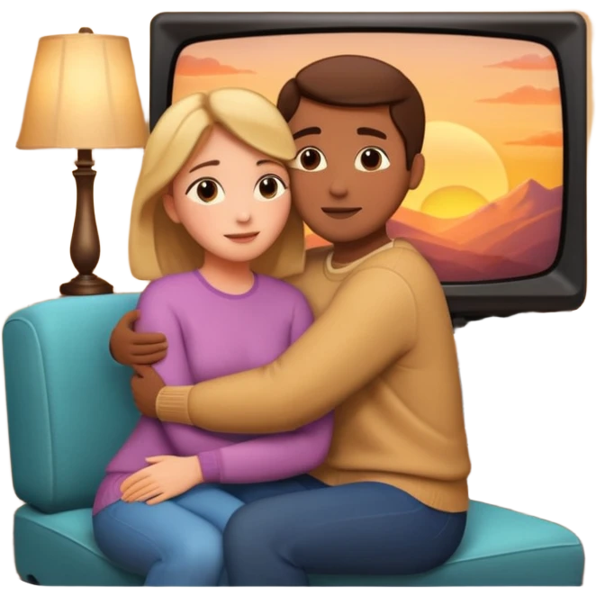 a romantic movie shown on a television emoji